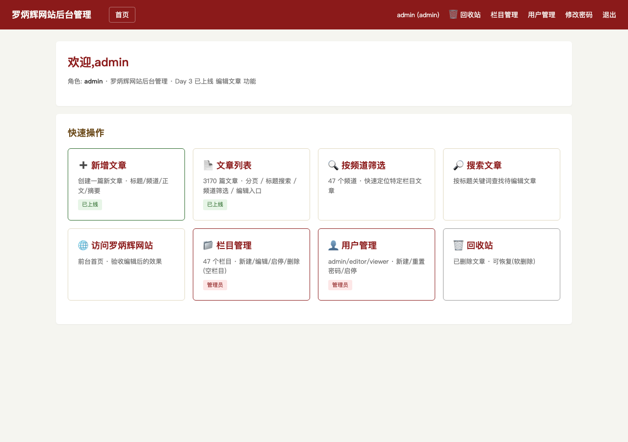 后台管理面板