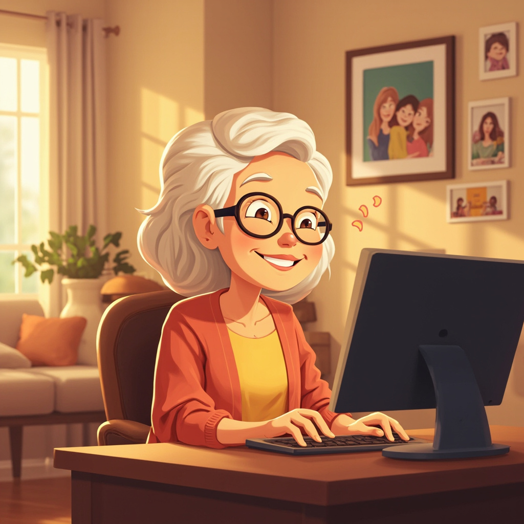 老人和电脑对话